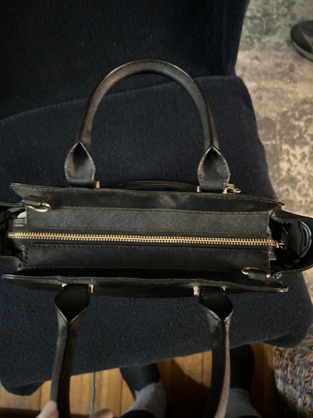 Rebecca Minkoff Avery Black Mini Tote Bag in Saffiano Leather Finish - Picture 7 of 10